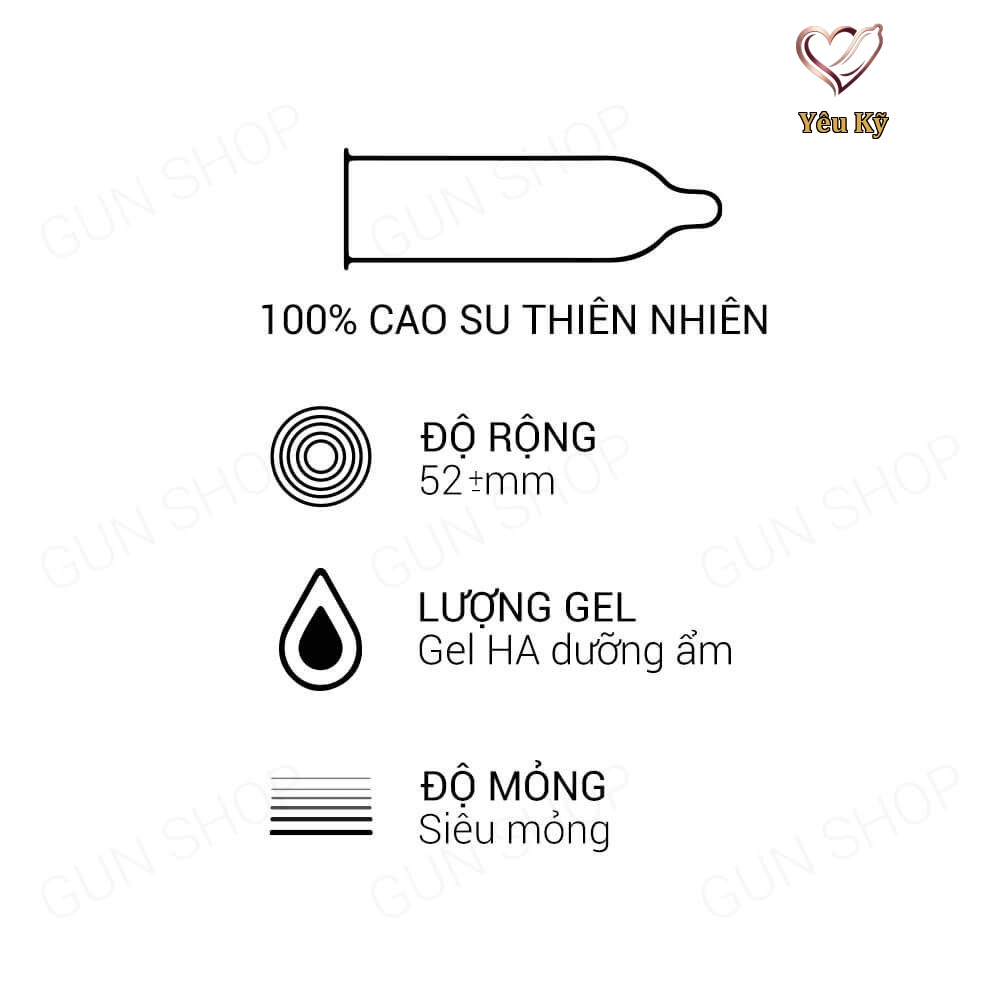Bao cao su OLO 0.01 Zero Ha For Man - Siêu mỏng, nhiều gel bôi trơn - Hộp 10 cái - Ảnh 2