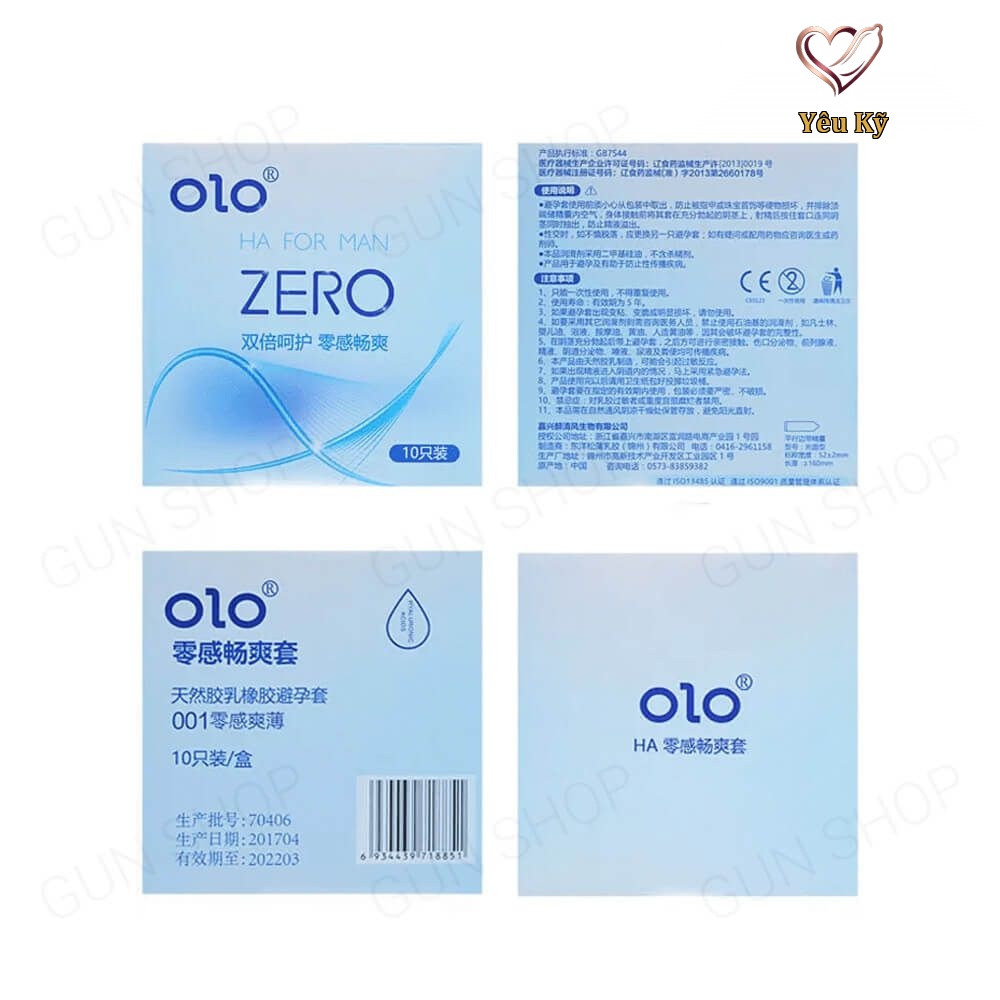 Bao cao su OLO 0.01 Zero Ha For Man - Siêu mỏng, nhiều gel bôi trơn - Hộp 10 cái - Ảnh 6