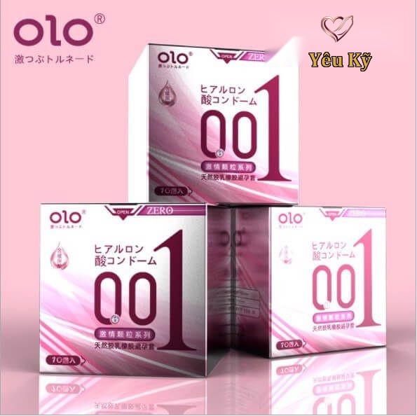 Bao cao su OLO 0.01 Zero Hồng - Siêu mỏng, có hạt, nhiều gel bôi trơn - Hộp 10 cái - Ảnh 2