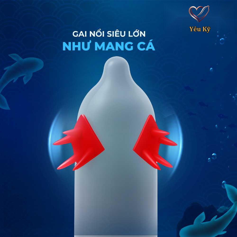 Bao cao su OLO Cá thần - Gai cạnh - Hộp 1 cái + 1 bi silicon - Ảnh 4