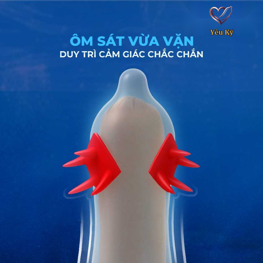 Bao cao su OLO Cá thần - Gai cạnh - Hộp 1 cái + 1 bi silicon - Ảnh 7