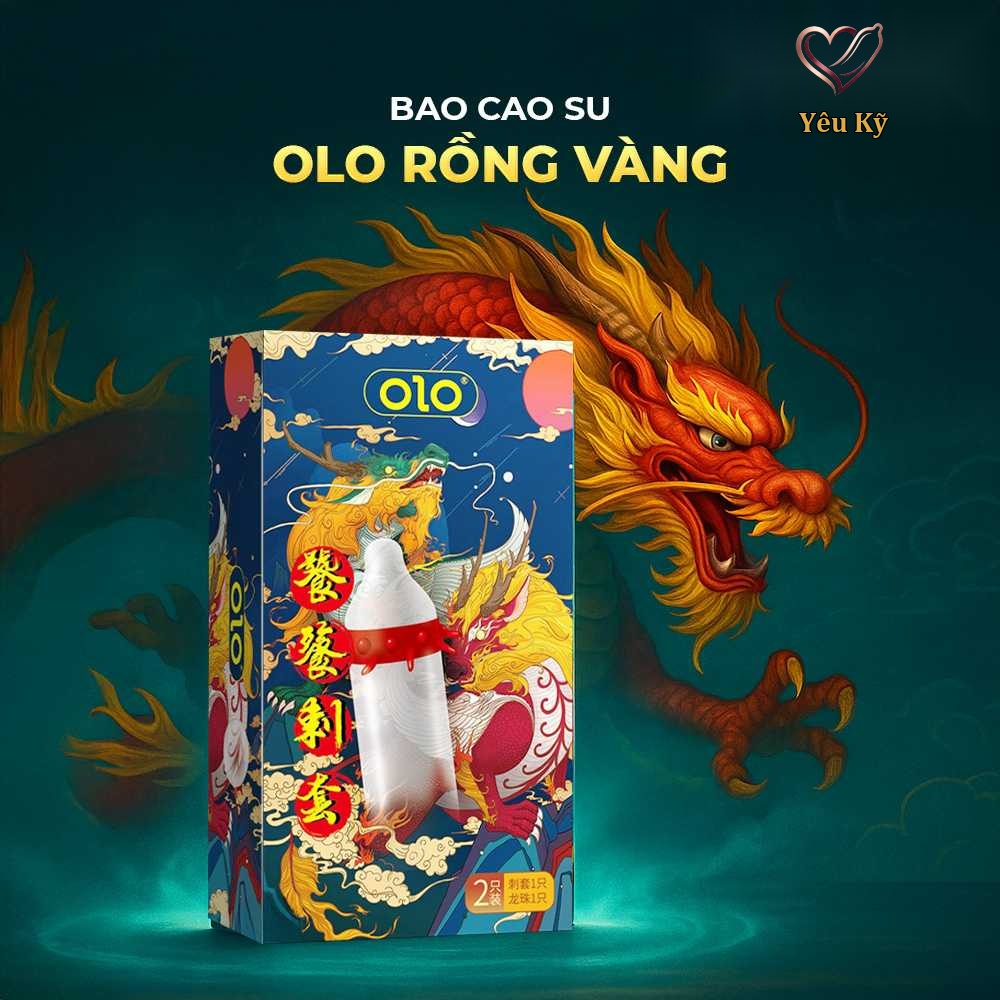 Bao cao su OLO Rồng vàng - Gai bi vòng - Hộp 1 cái + 1 bi silicon - Ảnh 2