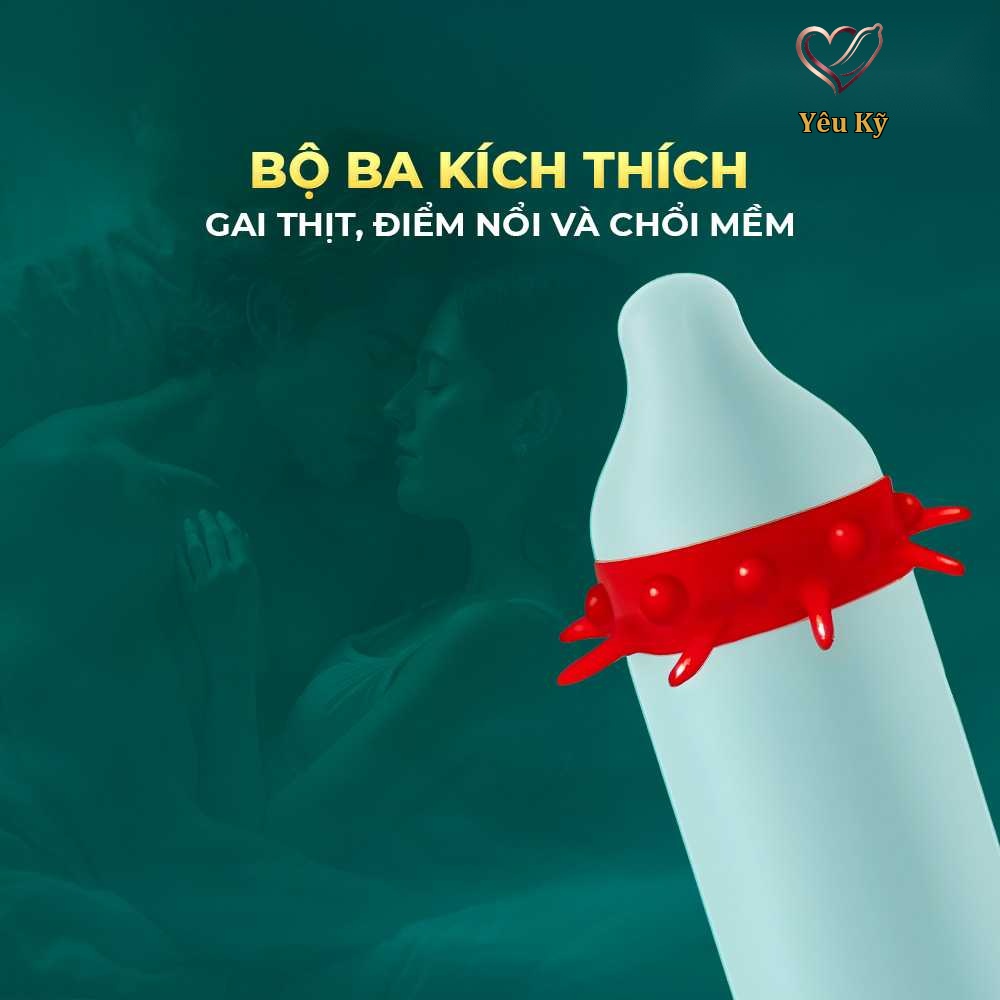 Bao cao su OLO Rồng vàng - Gai bi vòng - Hộp 1 cái + 1 bi silicon - Ảnh 4