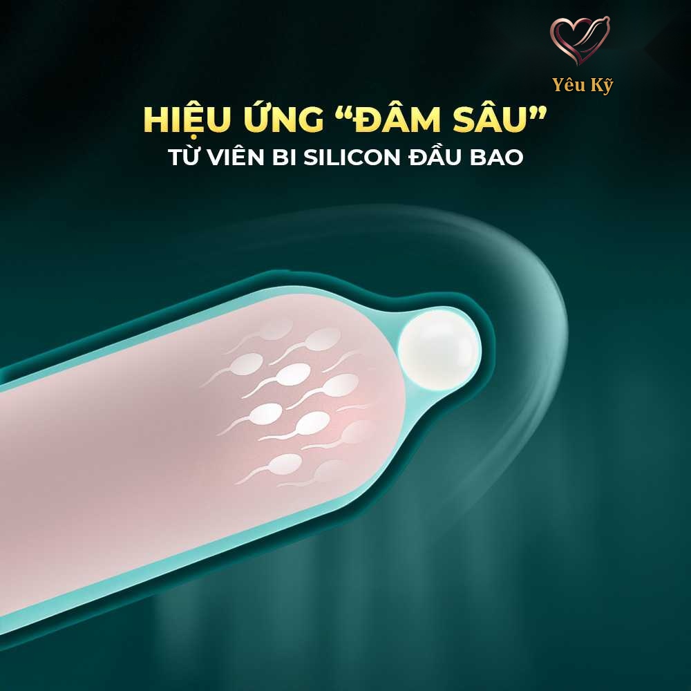 Bao cao su OLO Rồng vàng - Gai bi vòng - Hộp 1 cái + 1 bi silicon - Ảnh 5