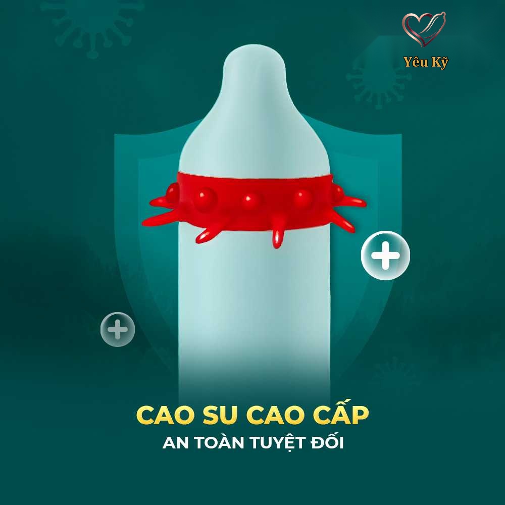 Bao cao su OLO Rồng vàng - Gai bi vòng - Hộp 1 cái + 1 bi silicon - Ảnh 6