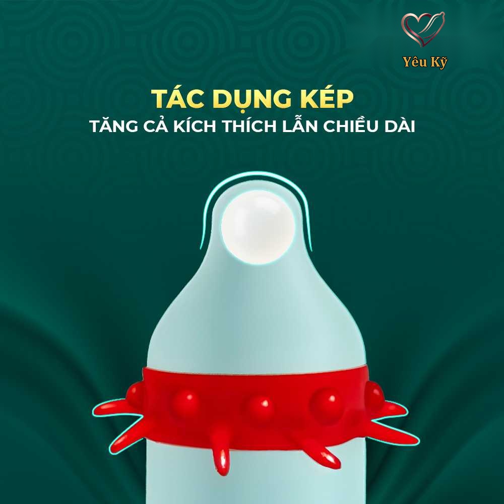 Bao cao su OLO Rồng vàng - Gai bi vòng - Hộp 1 cái + 1 bi silicon - Ảnh 8
