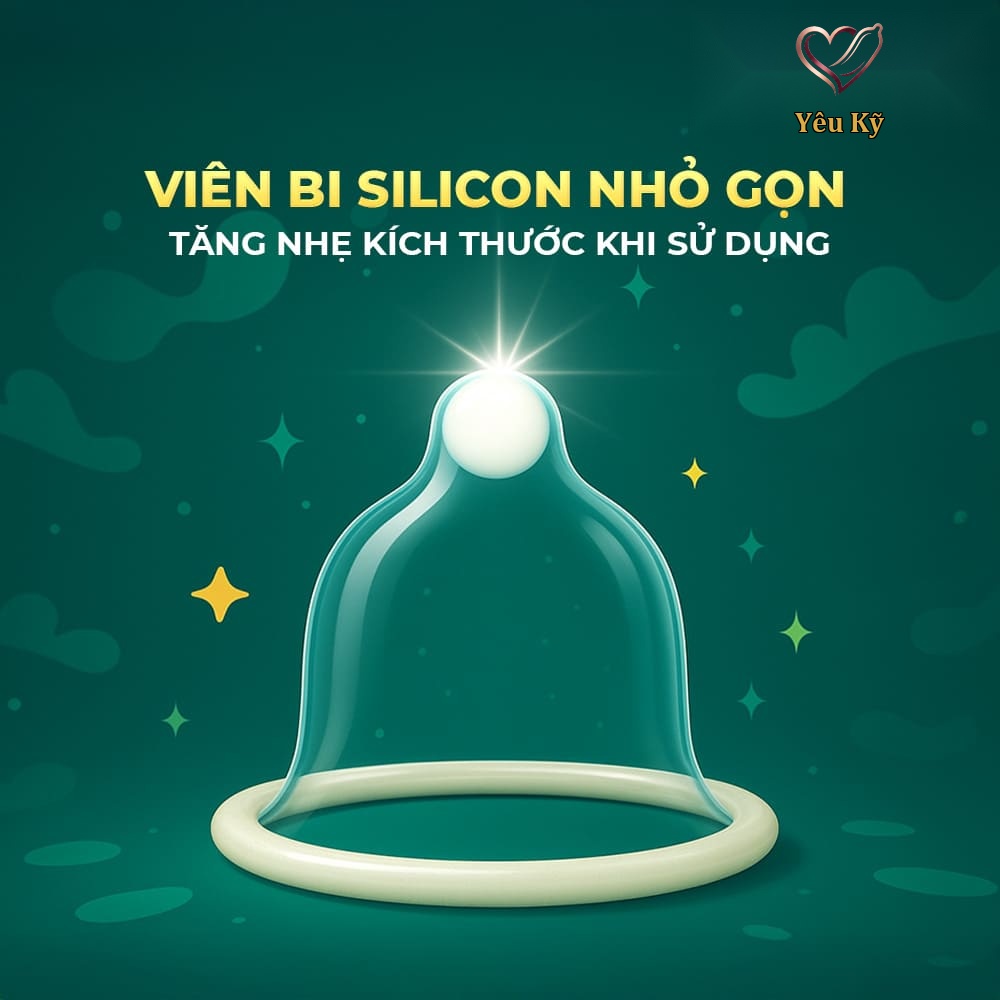 Bao cao su OLO Rồng xanh - Gai chùm đầu - Hộp 1 cái + 1 bi silicon - Ảnh 3