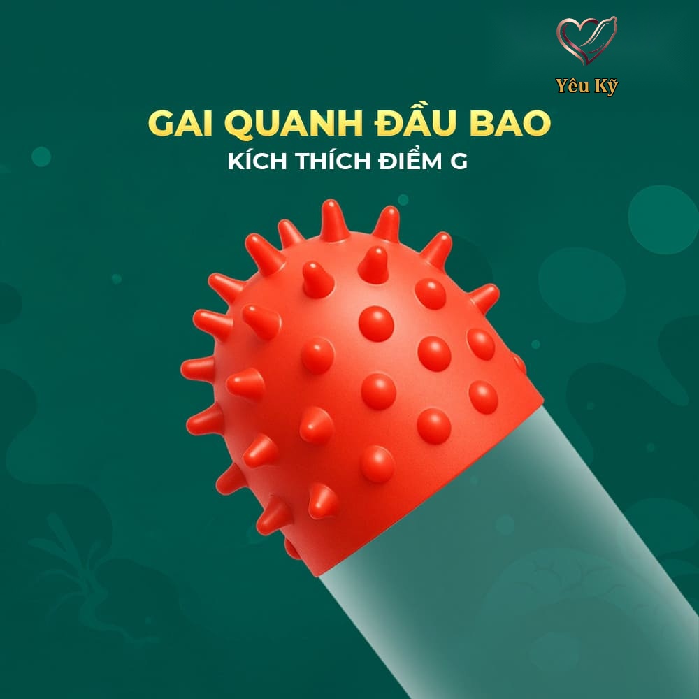 Bao cao su OLO Rồng xanh - Gai chùm đầu - Hộp 1 cái + 1 bi silicon - Ảnh 4
