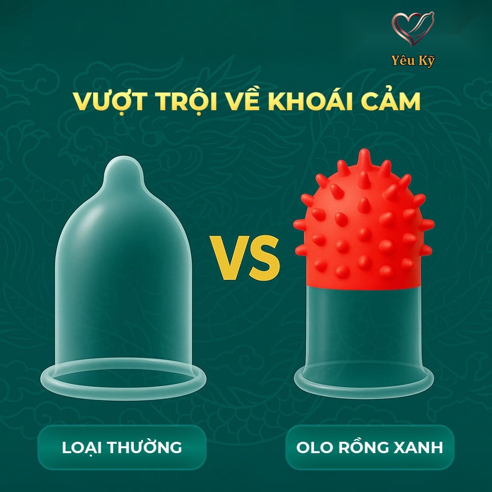 Bao cao su OLO Rồng xanh - Gai chùm đầu - Hộp 1 cái + 1 bi silicon - Ảnh 5