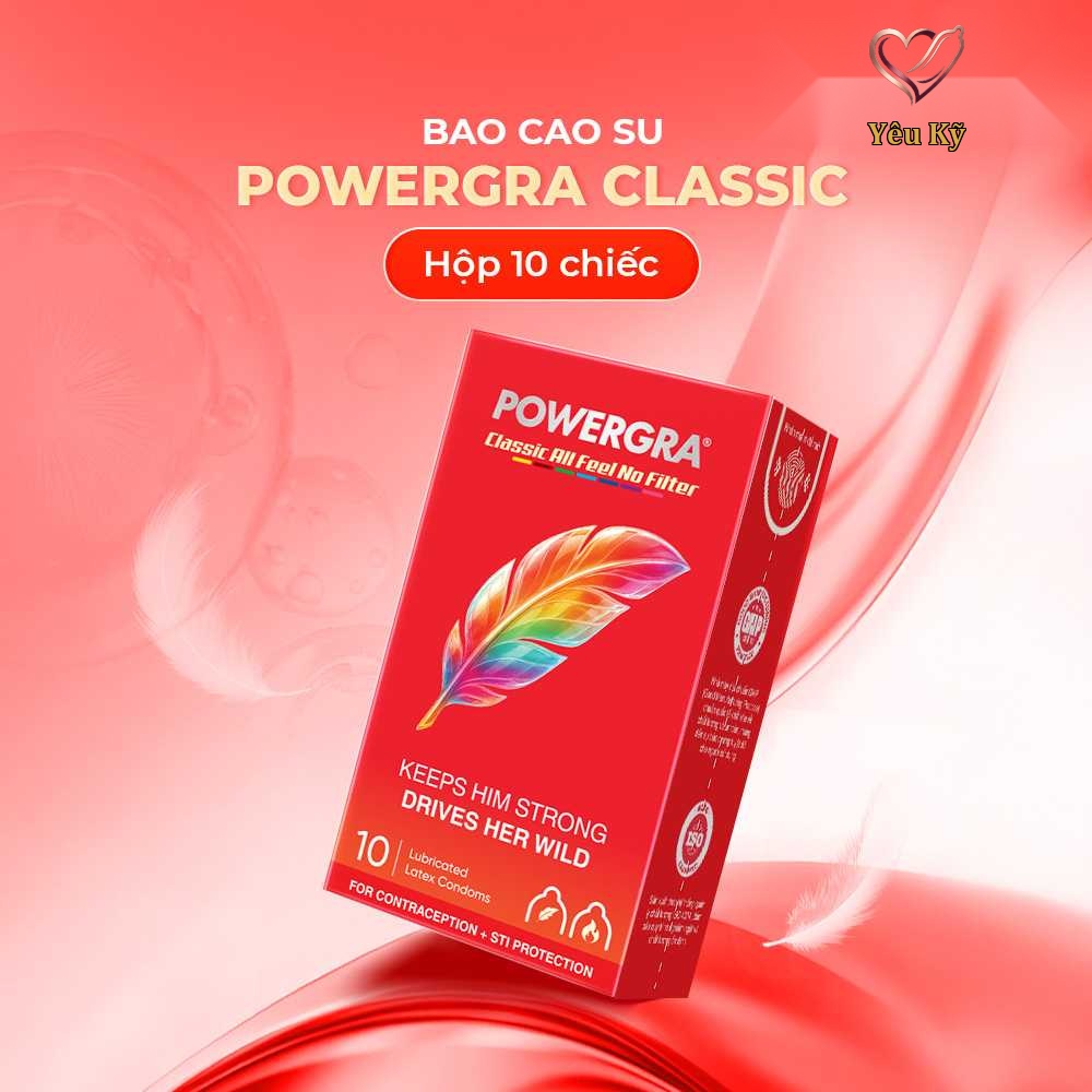 Bao cao su Powergra Classic - Siêu mỏng, truyền nhiệt nhanh, hương trái cây - Hộp 10 cái - Ảnh 3