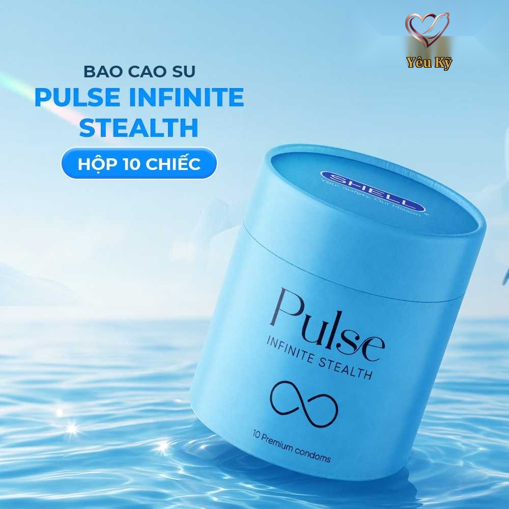 Bao cao su Shell Pulse Infinite Stealth - Hương nước hoa cao cấp, siêu mỏng, kéo dài - Hộp 10 cái - Ảnh 3