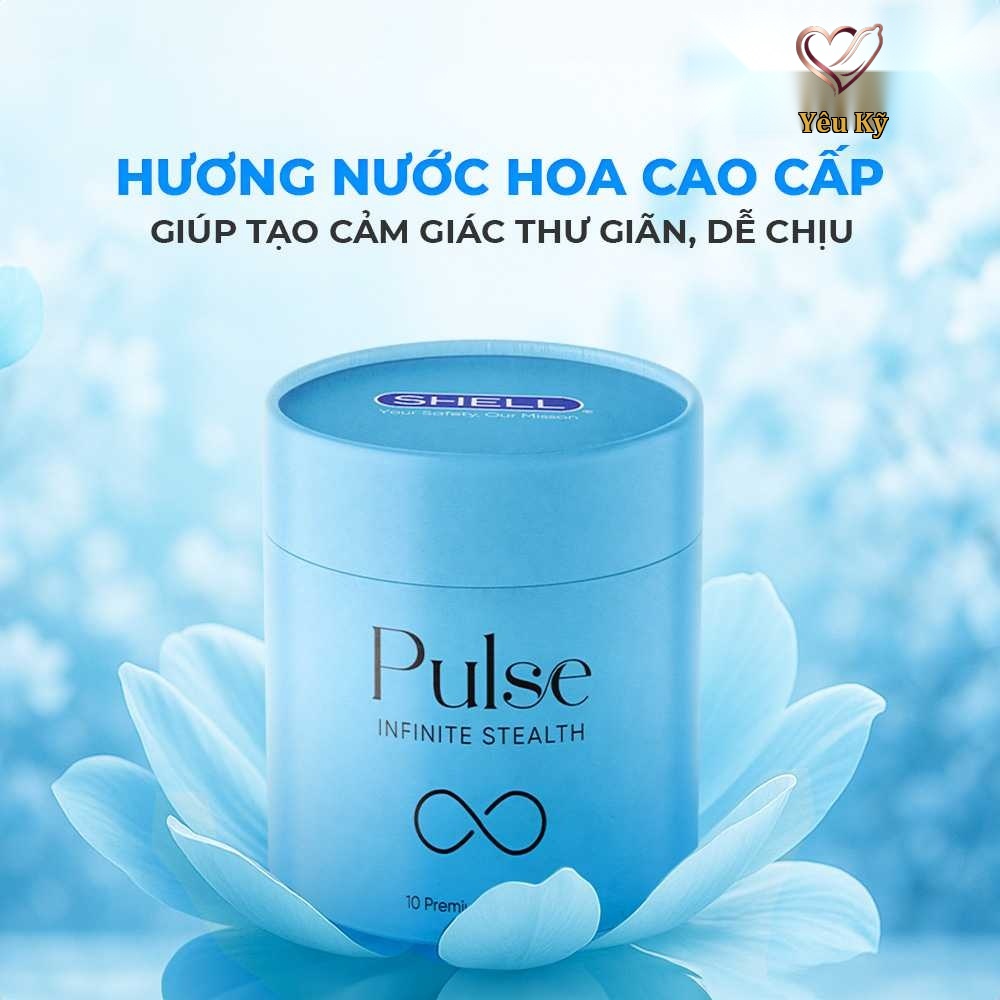 Bao cao su Shell Pulse Infinite Stealth - Hương nước hoa cao cấp, siêu mỏng, kéo dài - Hộp 10 cái - Ảnh 4