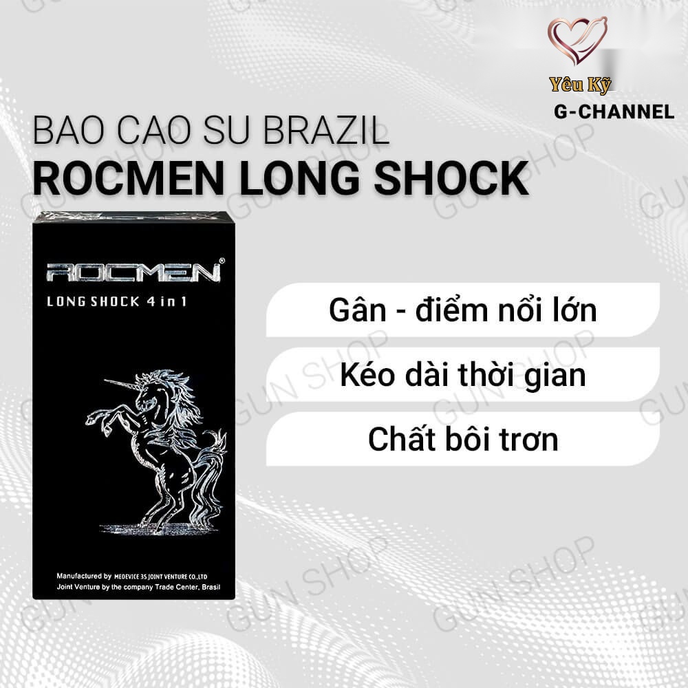 Bao cao su Rocmen Long Shock - Kéo dài thời gian - Hộp 12 cái - Ảnh 2