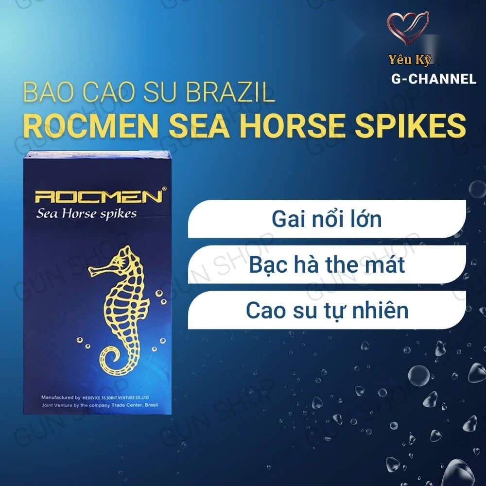 Bao cao su Rocmen Sea Horse Spikes - Kéo dài thời gian - Hộp 10 cái - Ảnh 2