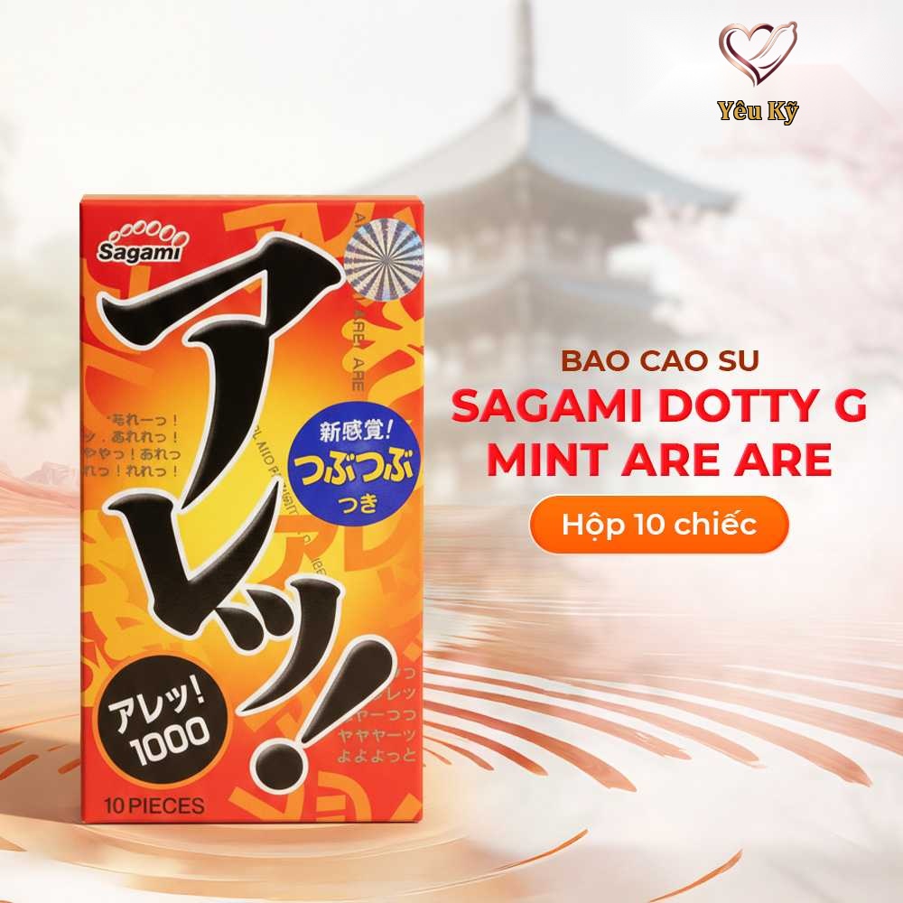 Bao cao su Sagami Dotty G Mint Are Are - Siêu điểm nổi, nhiều gel bôi trơn - Hộp 10 cái - Ảnh 2