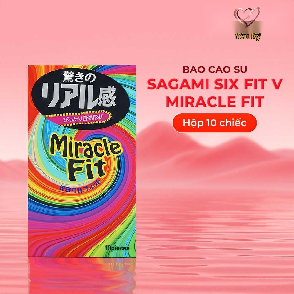 Bao cao su Sagami Six Fit V Miracle Fit - Thiết kế 3D ôm sát, siêu mỏng - Hộp 10 cái - Ảnh 2