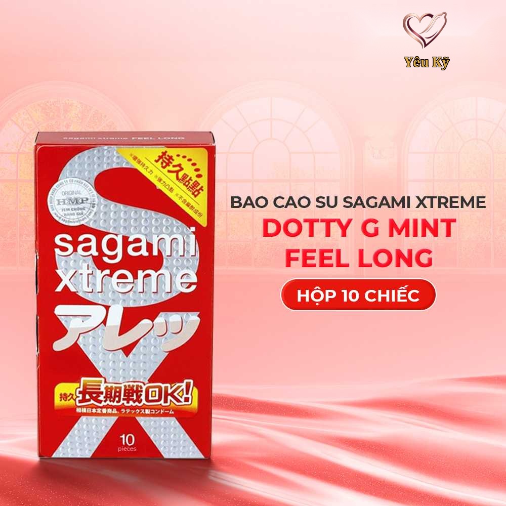 Bao cao su Sagami Xtreme Dotty G Mint Feel Long - Siêu điểm nổi, ôm sát - Hộp 10 cái - Ảnh 2