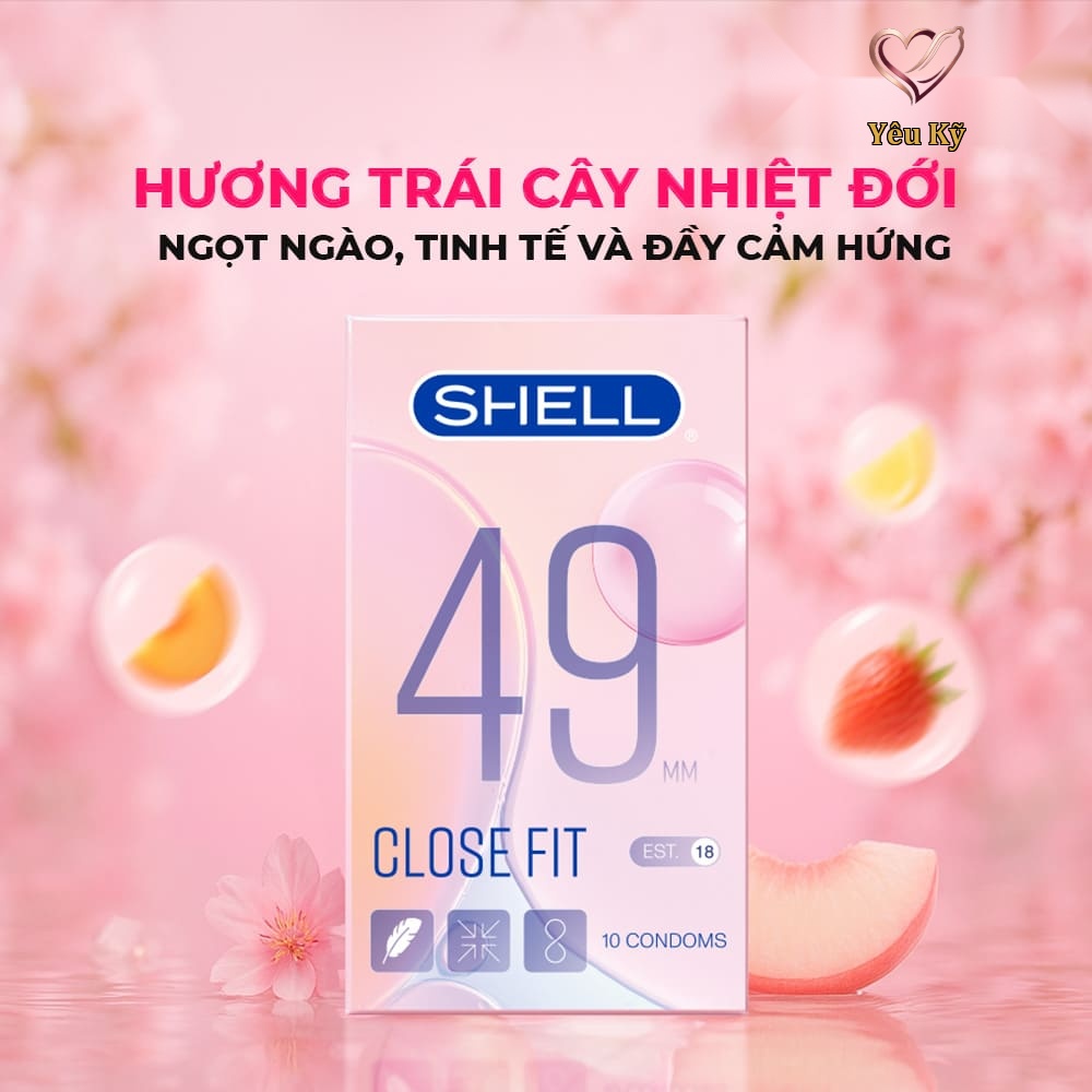 Bao cao su Shell Close Fit - Size 49mm, siêu mỏng, chống tuột, kéo dài thời gian - Hộp 10 cái - Ảnh 6