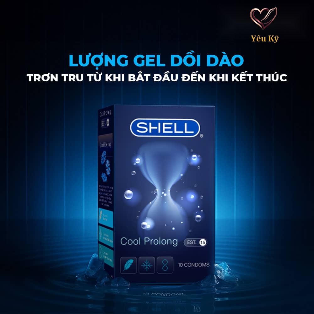 Bao cao su Shell Cool Prolong - Siêu mỏng, kéo dài thời gian, bạc hà mát lạnh - Hộp 10 cái - Ảnh 5