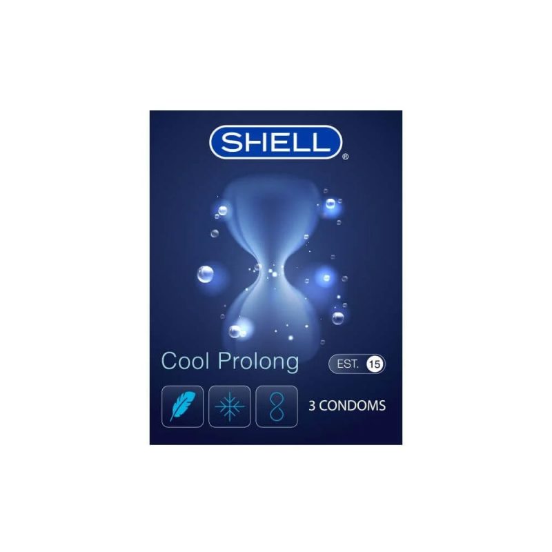 Bao cao su Shell Cool Prolong - Siêu mỏng, kéo dài thời gian, bạc hà mát lạnh