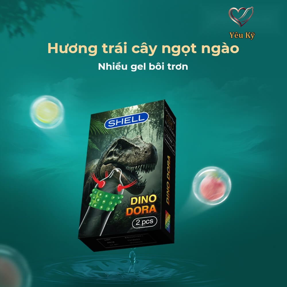 Bao cao su Shell Dino Dora - Hộp 1 bao gai, 3 vòng bi + 1 bao Shell Performax (Hộp 2 cái) - Ảnh 7