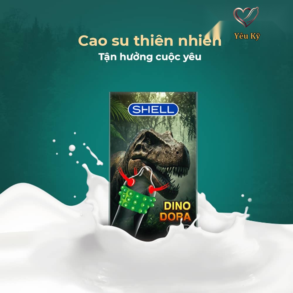Bao cao su Shell Dino Dora - Hộp 1 bao gai, 3 vòng bi + 1 bao Shell Performax (Hộp 2 cái) - Ảnh 5