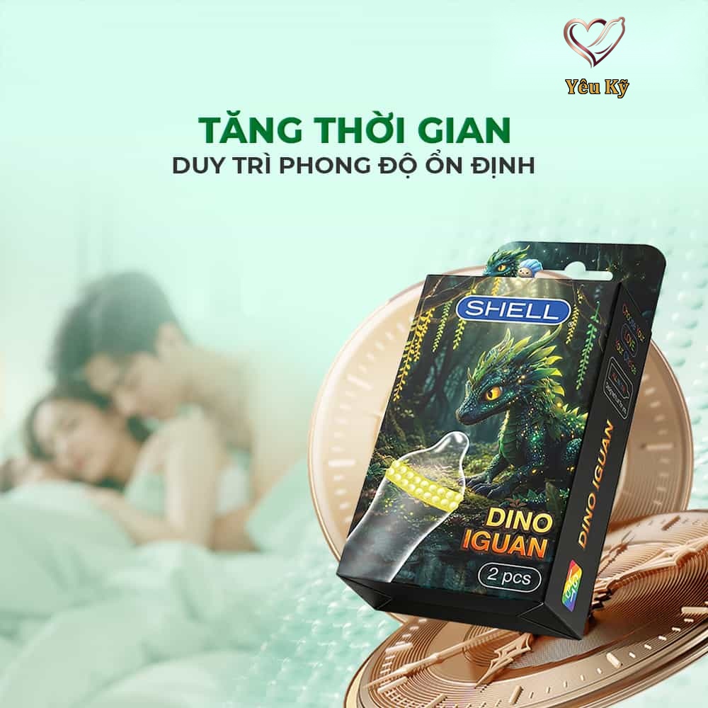Bao cao su Shell Dino Iguan - Hộp 1 bao 2 vòng bi siêu lớn + 1 bao Shell Performax (Hộp 2 cái) - Ảnh 4