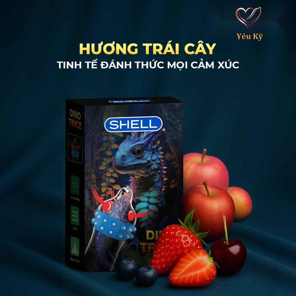 Bao cao su Shell Dino Trice - Hộp 1 bao gai, 2 vòng bi + 1 bao Shell Performax (Hộp 2 cái) - Ảnh 8
