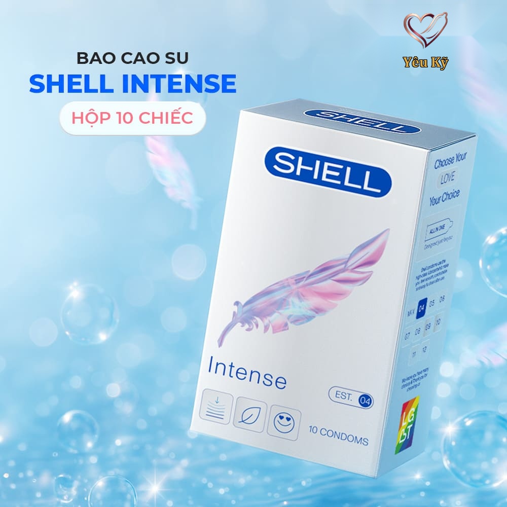 Bao cao su Shell Intense - Siêu mỏng 0.04mm - Hộp 10 cái - Ảnh 2