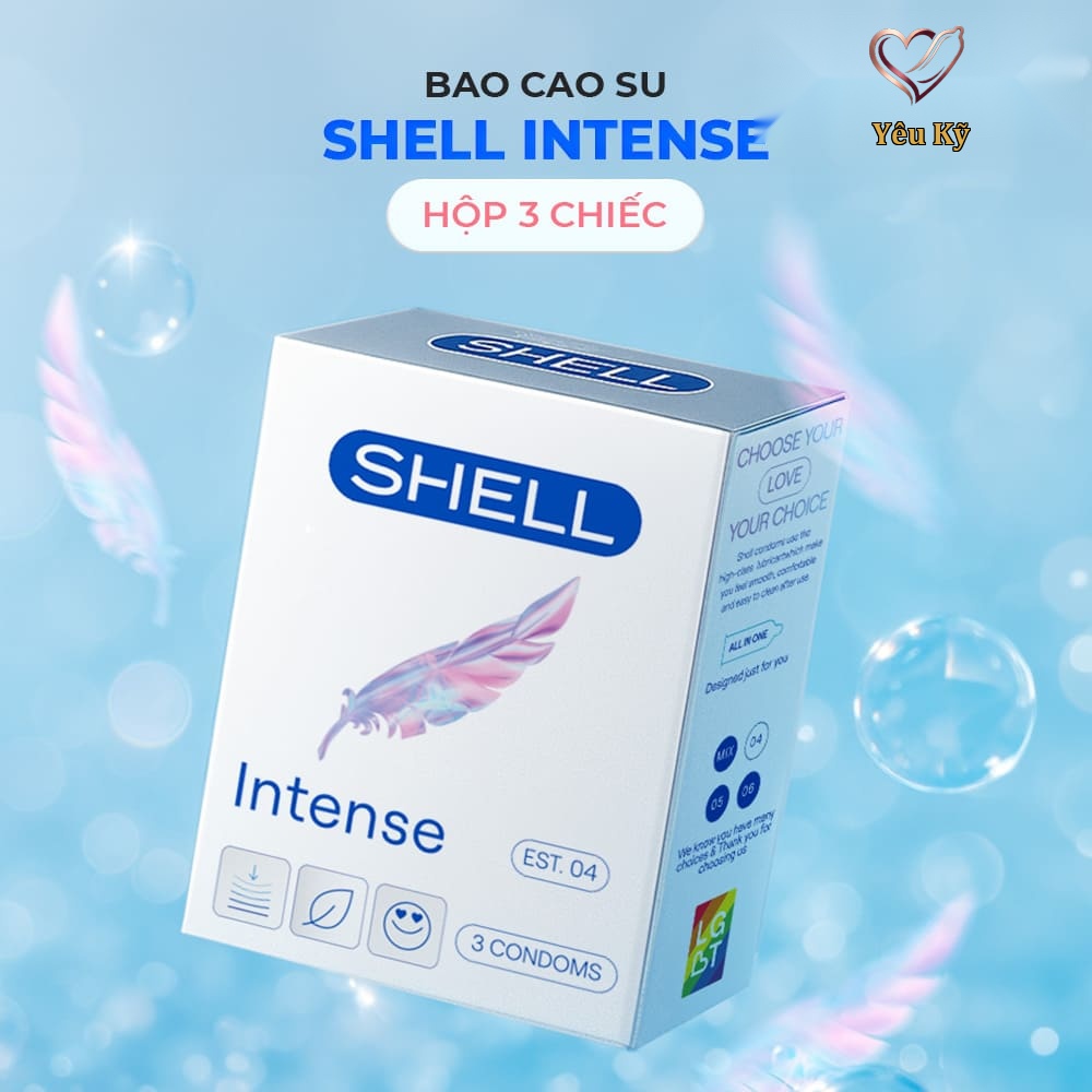 Bao cao su Shell Intense - Siêu mỏng 0.04mm - Hộp 3 cái - Ảnh 2