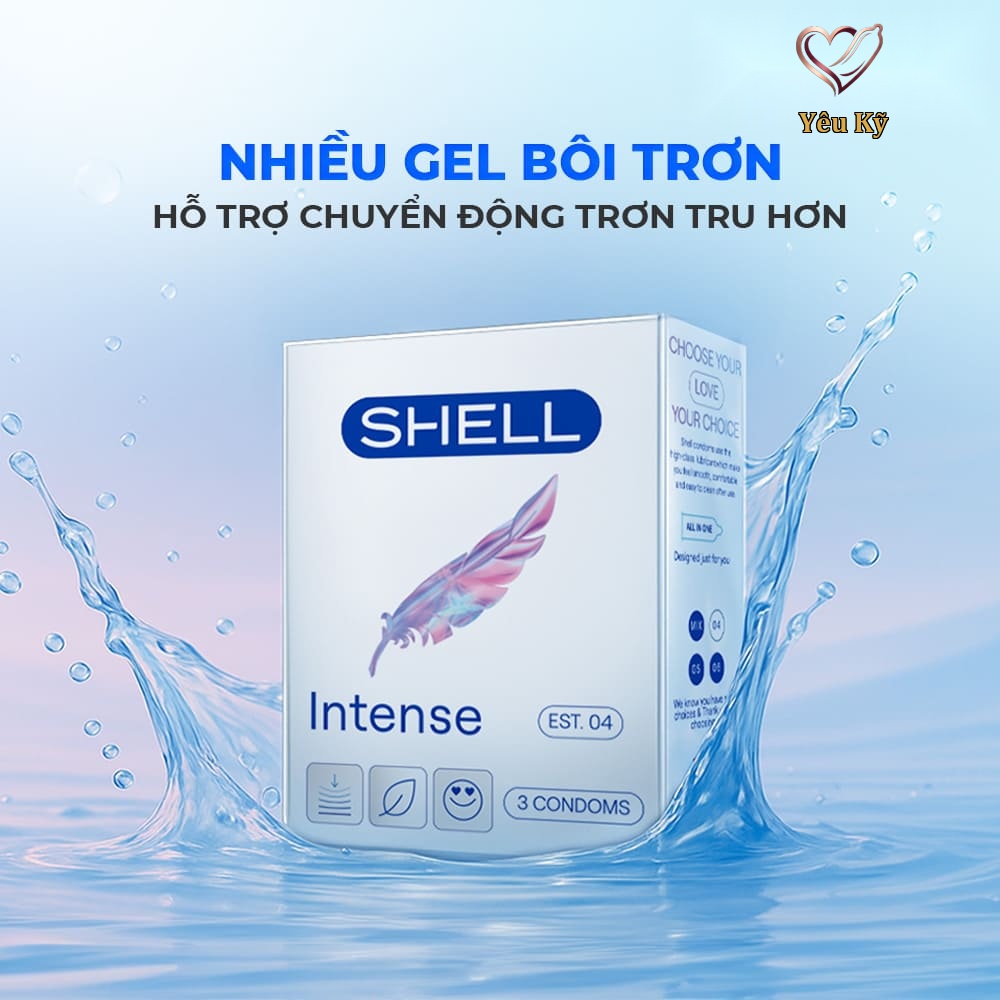 Bao cao su Shell Intense - Siêu mỏng 0.04mm - Hộp 3 cái - Ảnh 6