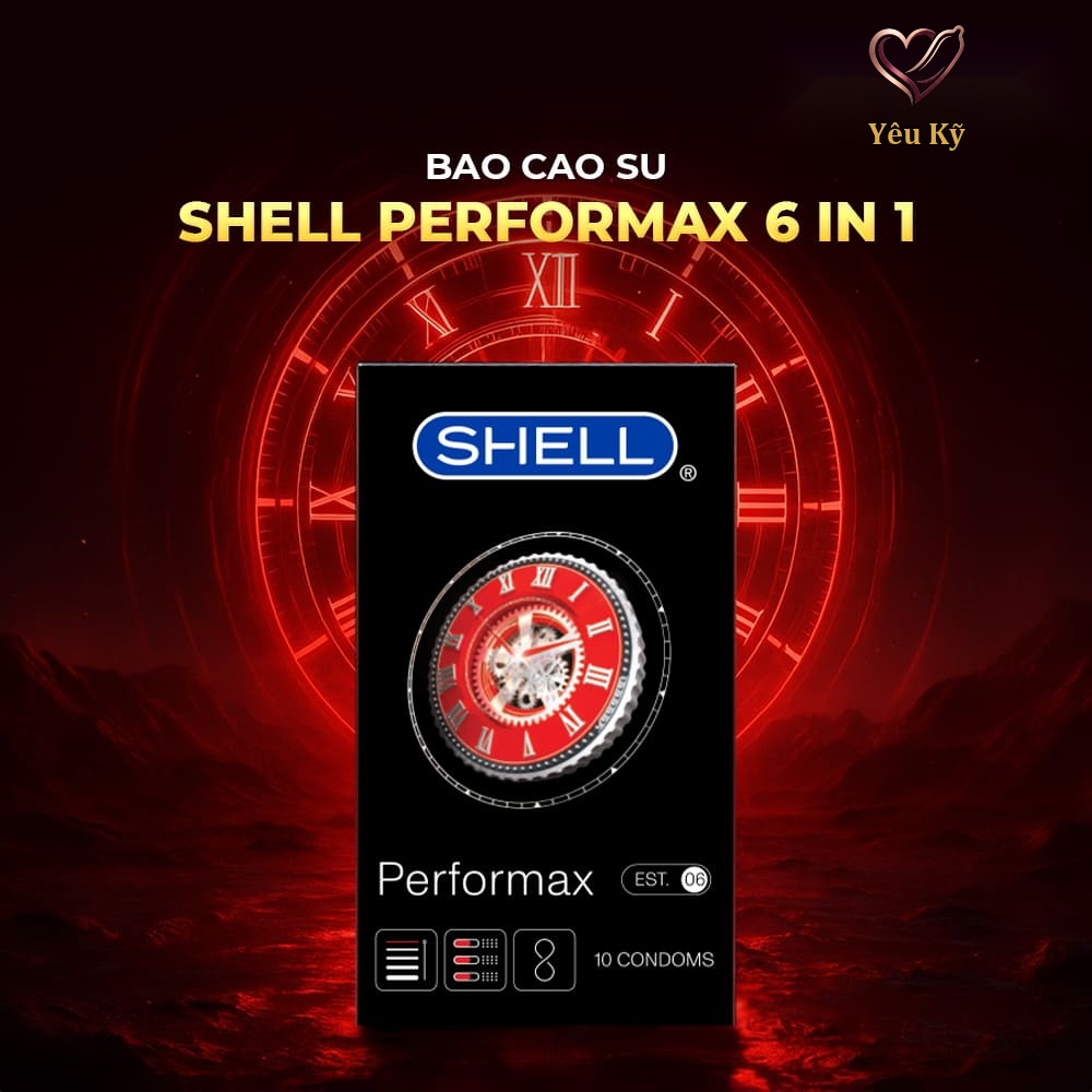 Bao cao su Shell Performax 6 in 1 - Kéo dài thời gian - Hộp 10 cái - Ảnh 2