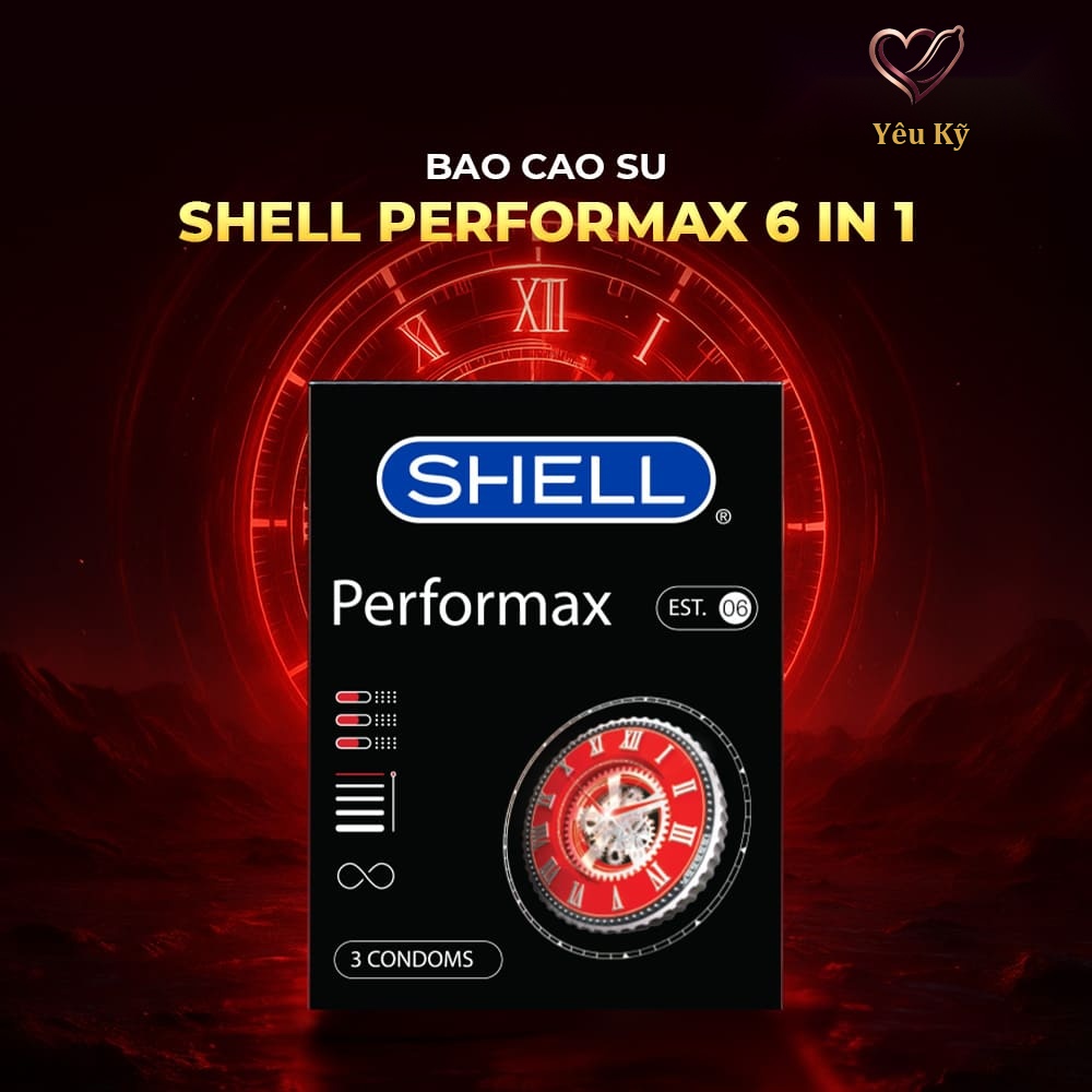 Bao cao su Shell Performax 6 in 1 - Kéo dài thời gian - Hộp 3 cái - Ảnh 2