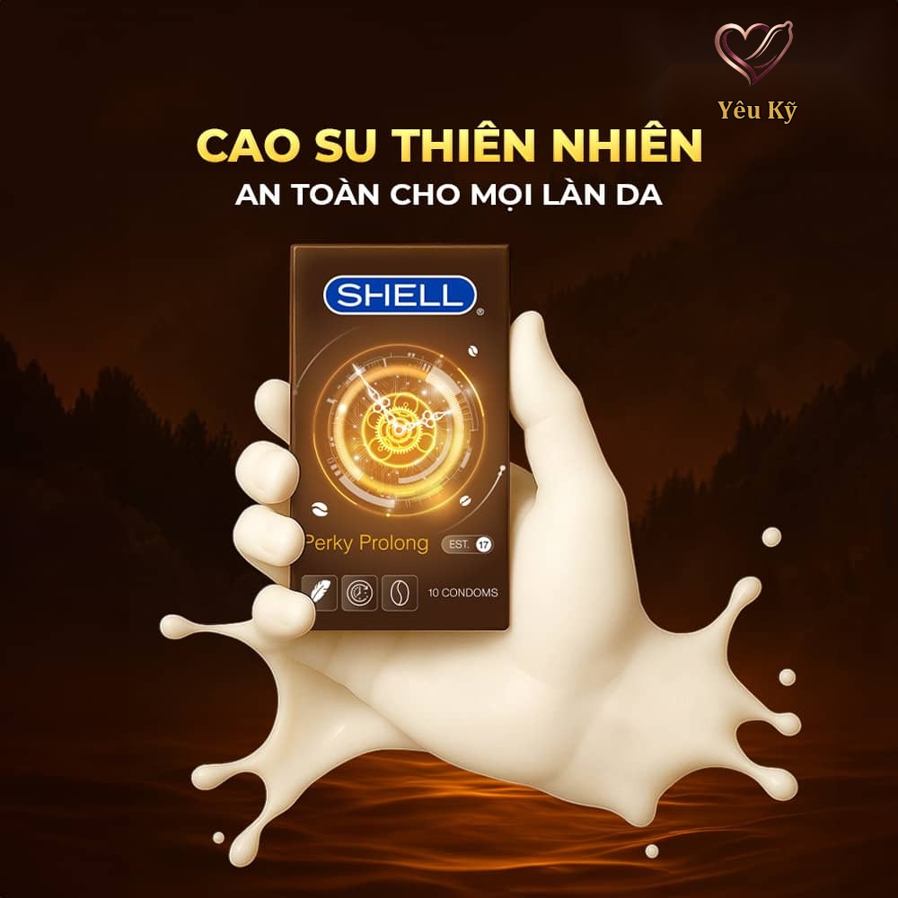 Bao cao su Shell Perky Prolong - Siêu mỏng, kéo dài thời gian, hương cà phê - Hộp 10 cái - Ảnh 7