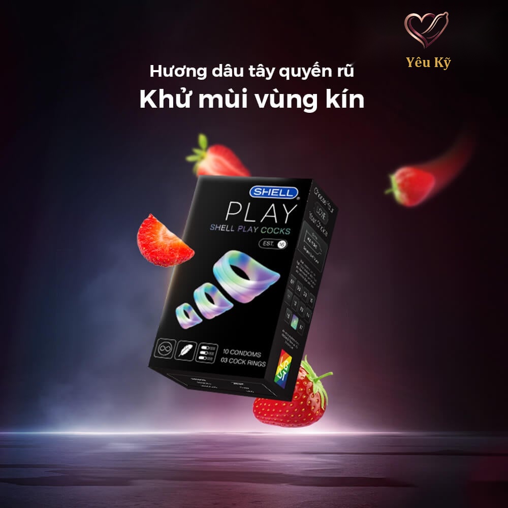 Bao cao su Shell Play Cocks 6 tính năng - Hộp 10 cái + 3 vòng đeo kéo dài thời gian - Ảnh 7