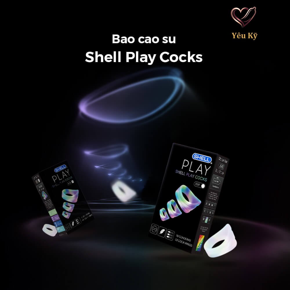 Bao cao su Shell Play Cocks 6 tính năng - Hộp 10 cái + 3 vòng đeo kéo dài thời gian - Ảnh 2