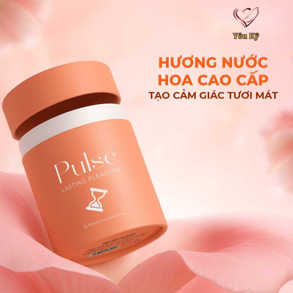 Bao cao su Shell Pulse Lasting Pleasure - Hương nước hoa cao cấp, kéo dài, gân nổi - Hộp 10 cái - Ảnh 5