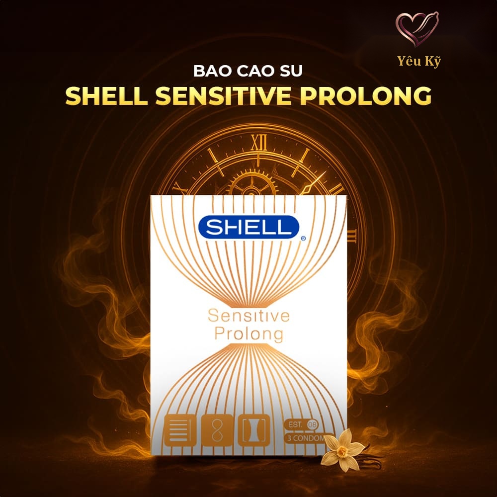 Bao cao su Shell Sensitive Prolong - Siêu mỏng 0.03mm, kéo dài thời gian - Hộp 3 cái - Ảnh 2