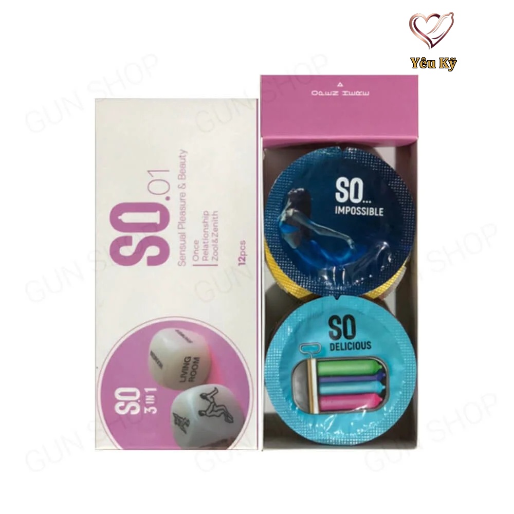 Bao cao su SO 3 in 1 - Siêu mỏng, gân và điểm nổi - Hộp 12 cái - Ảnh 4