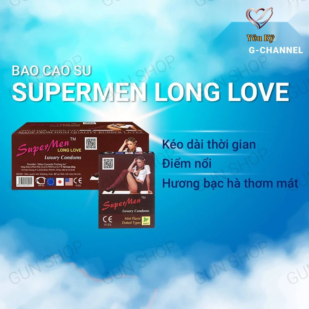 Bao cao su Supermen Long Love - Kéo dài thời gian - Hộp 120 cái - Ảnh 2