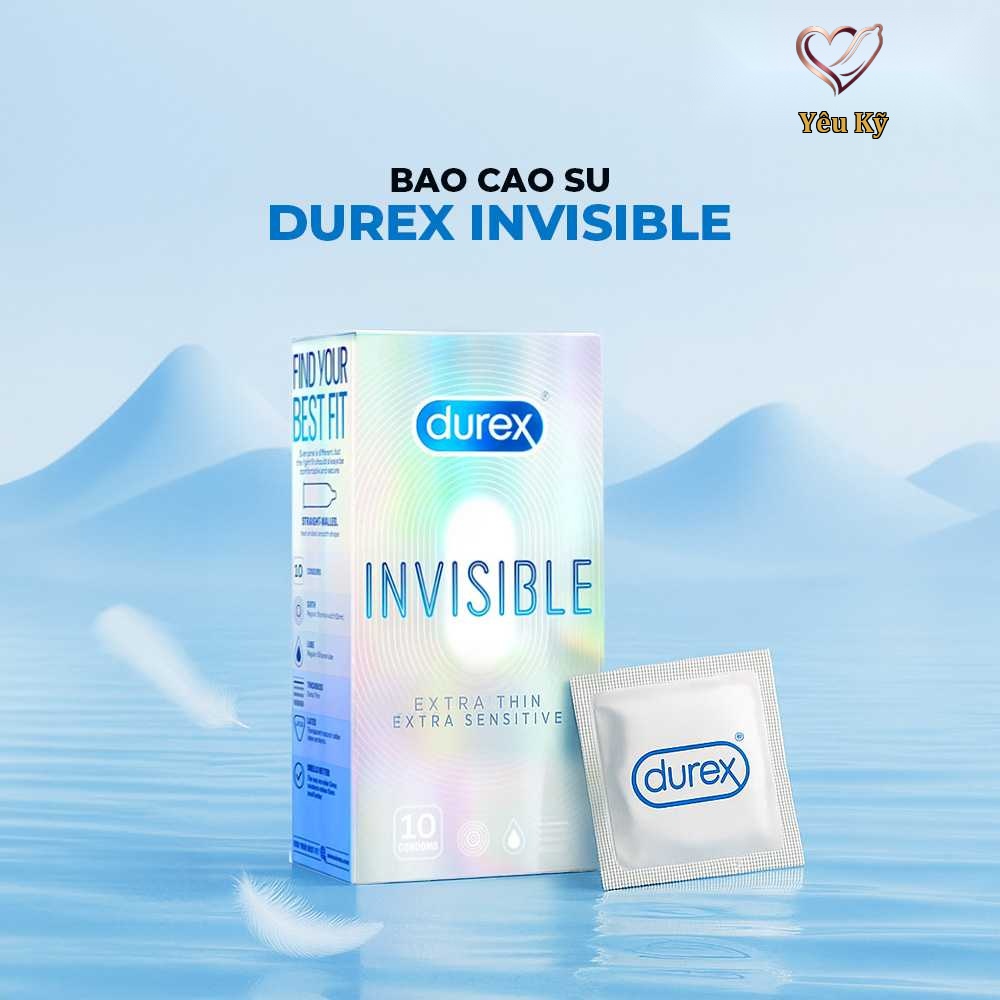 Bao cao su Durex Invisible - Siêu mỏng, mềm mịn - Hộp 10 cái - Ảnh 2