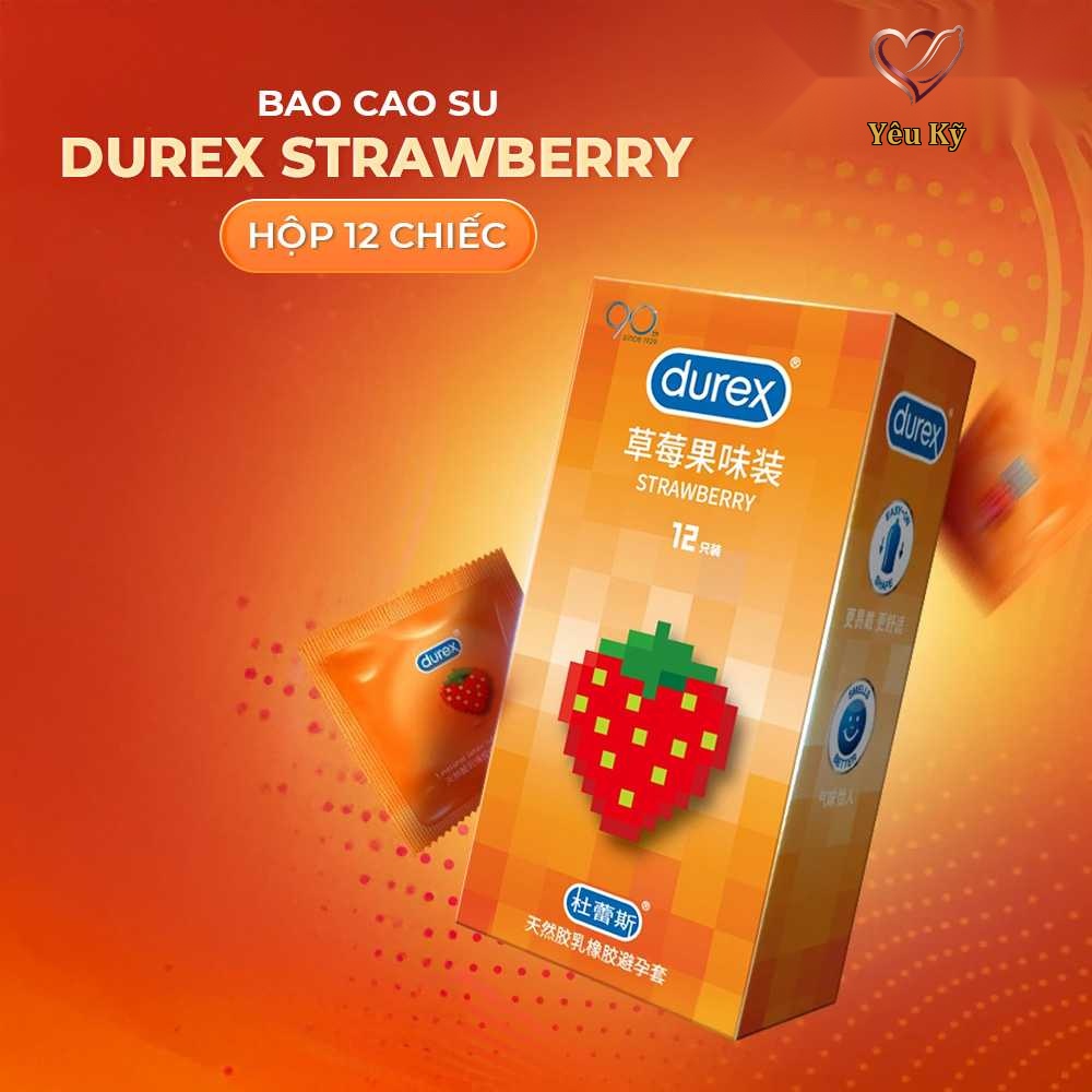 Bao cao su Durex Strawberry - Hương dâu, 56mm - Hộp 12 cái - Ảnh 2