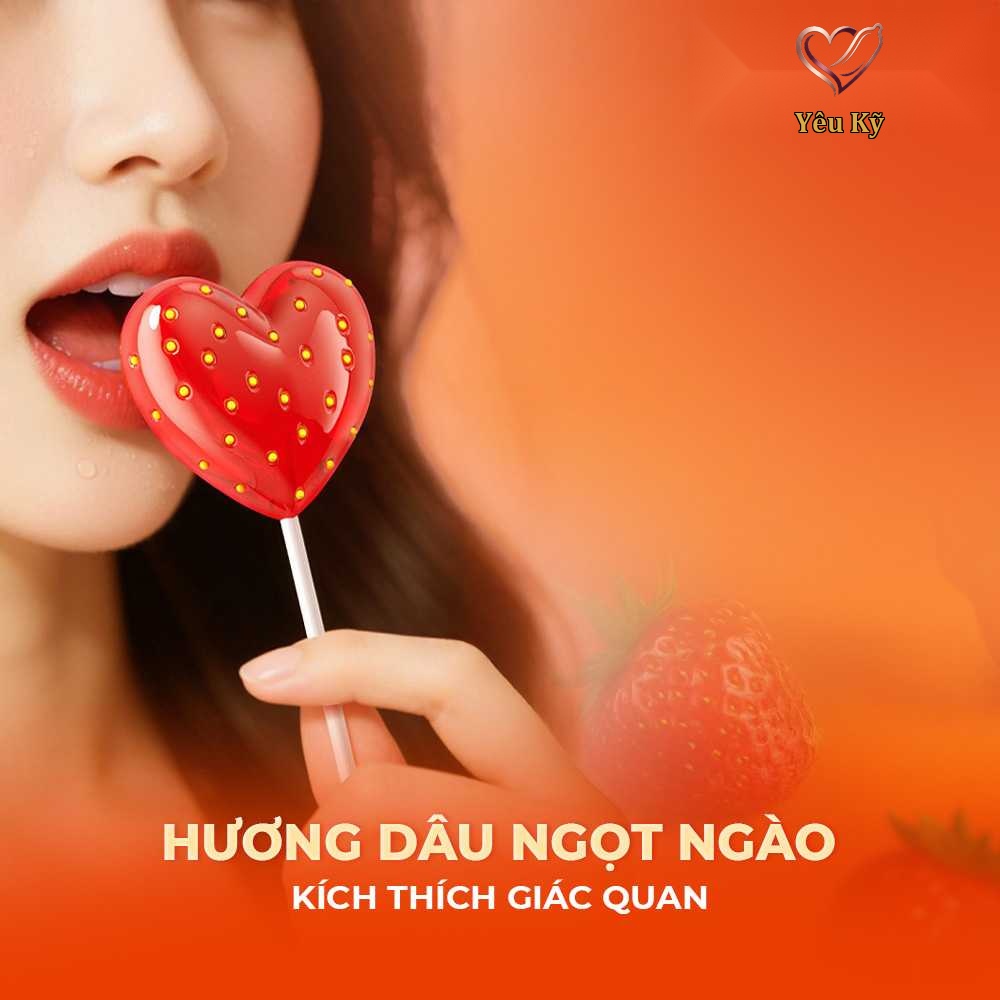 Bao cao su Durex Strawberry - Hương dâu, 56mm - Hộp 12 cái - Ảnh 3