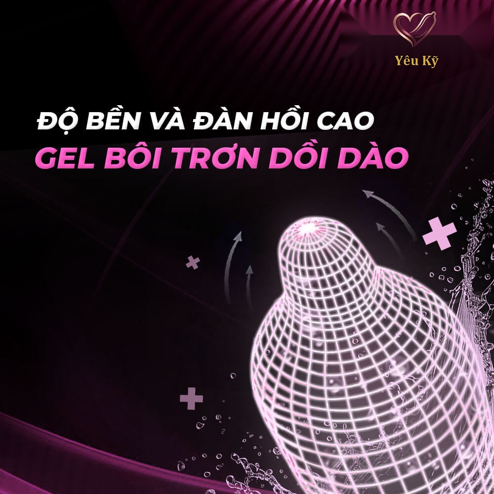 Bao cao su Muaisi Hồng - Nhiều gel, siêu mỏng - Hộp 10 cái - Ảnh 5