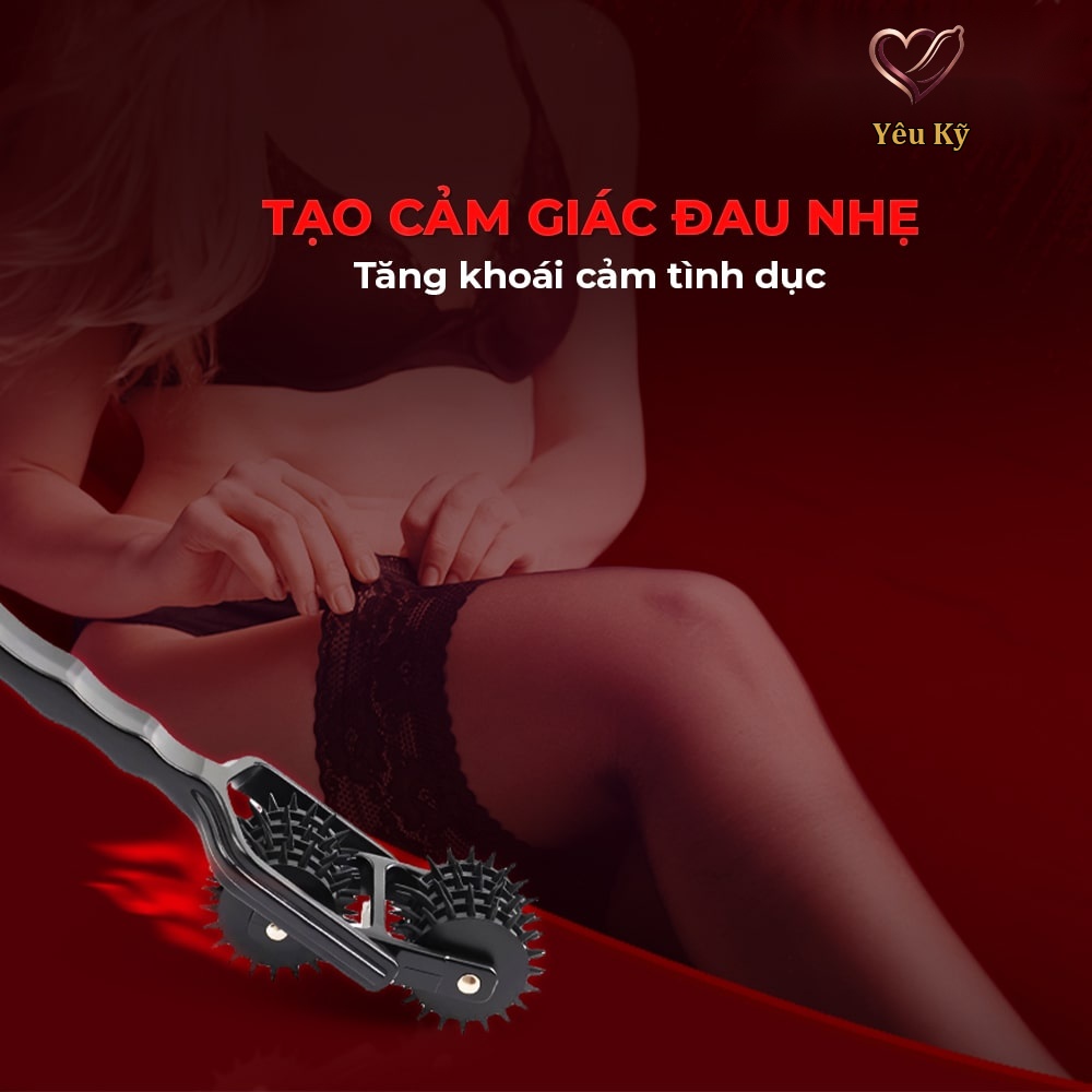 Cọ lăn gai BDSM Chisa Sins Inquisition 5 Row Double Pinwheel - Ảnh 5