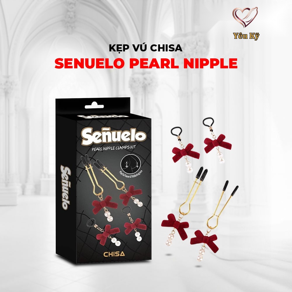 Kẹp vú kích thích đầu ti Chisa Senuelo Pearl Nipple Clamps Kit - Ảnh 4
