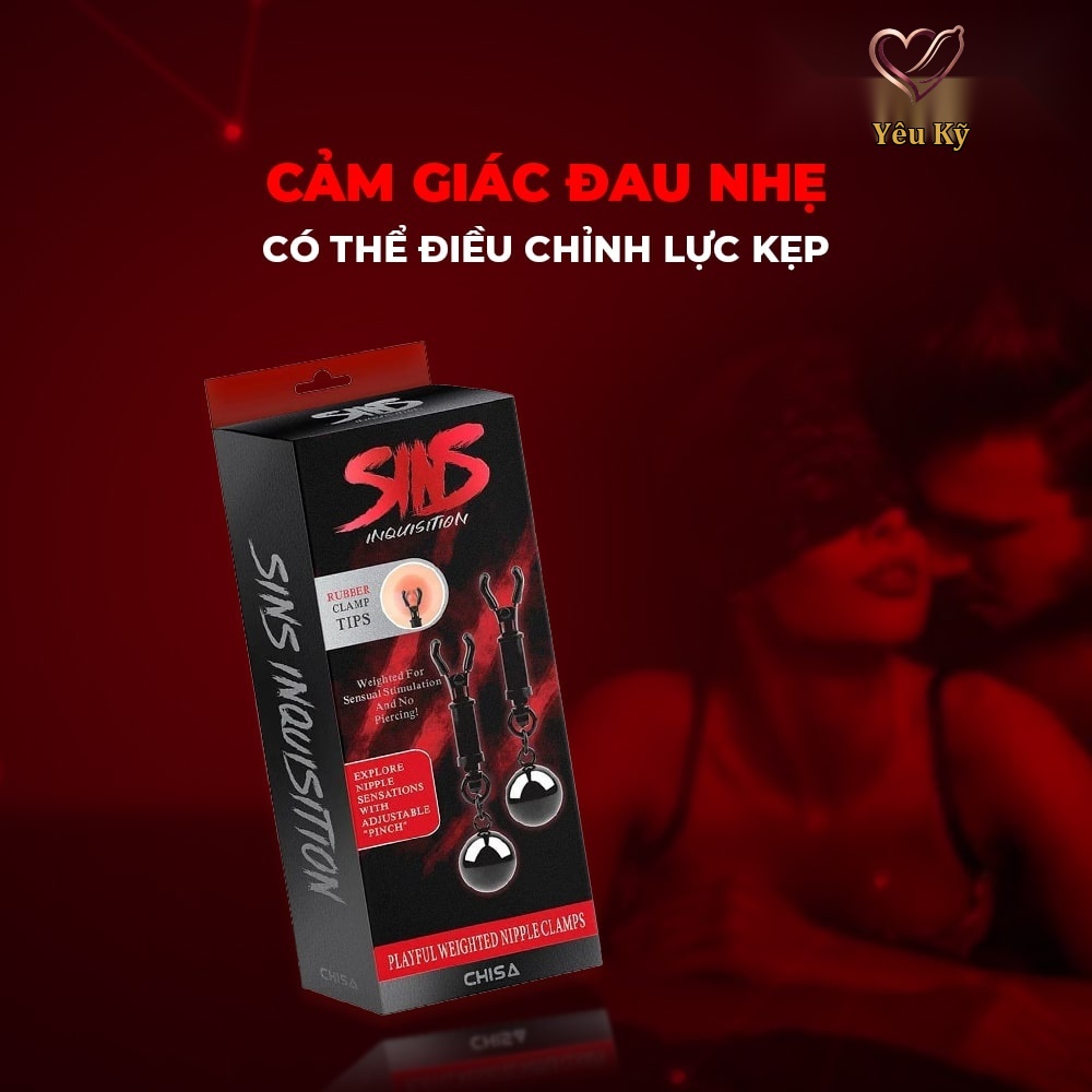 Kẹp vú kích thích đầu ti Chisa Sins Inquisition Playful Weighted Nipple Clamps - Ảnh 6