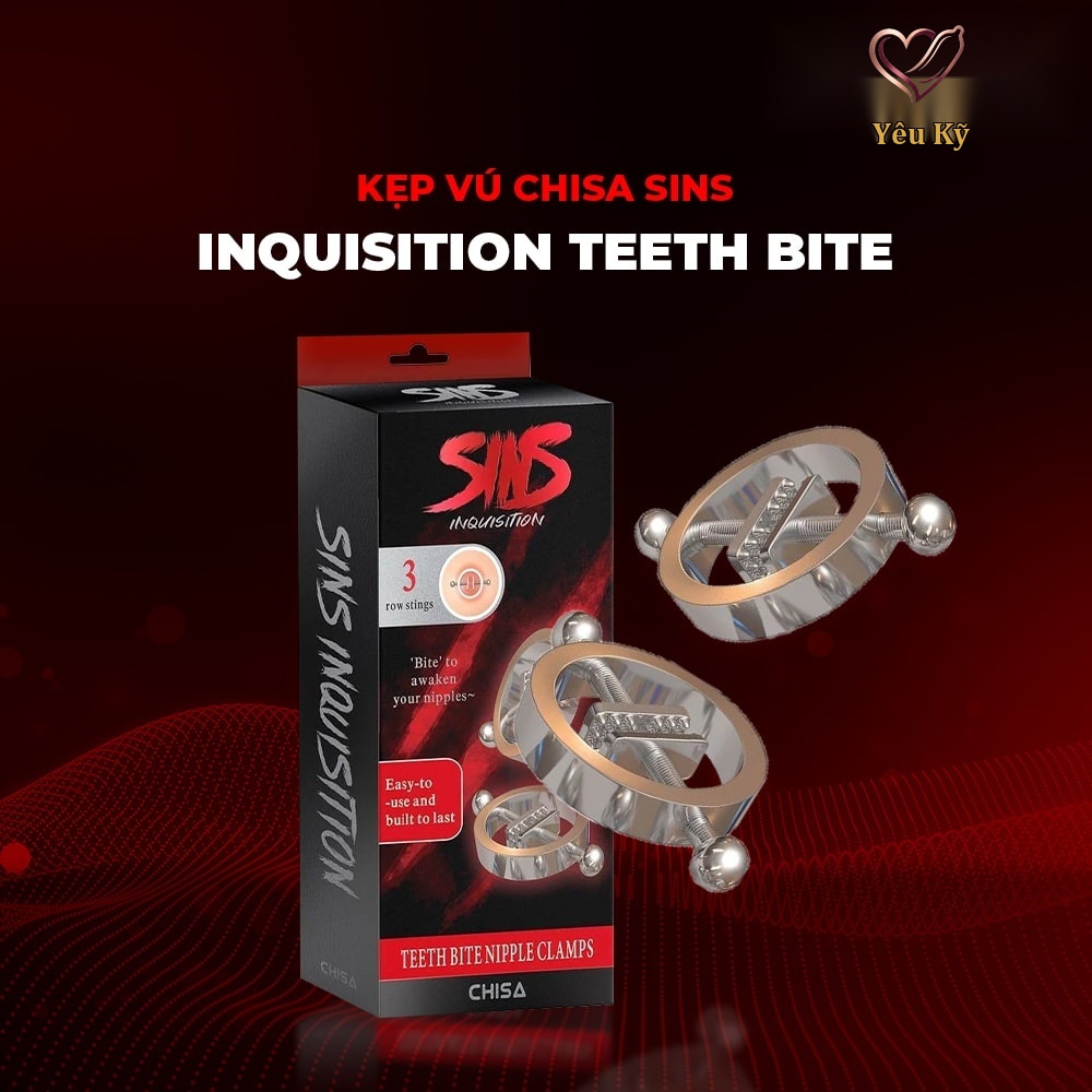 Kẹp vú kích thích đầu ti Chisa Sins Inquisition Teeth Bite Nipple Clamps - Ảnh 3