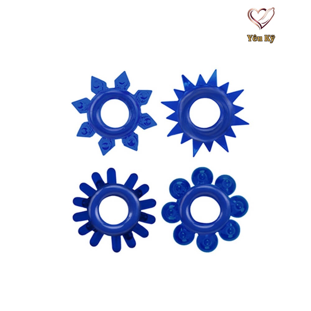 Vòng đeo kéo dài thời gian Chisa Cock Rings Set - Blue - Ảnh 2