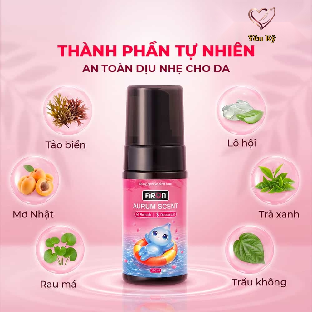 Dung dịch vệ sinh nam Firon Aurum Scent 100ml - Dạng bọt, hương nước hoa cao cấp - Ảnh 3